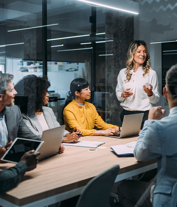 Team of professionals during a meeting